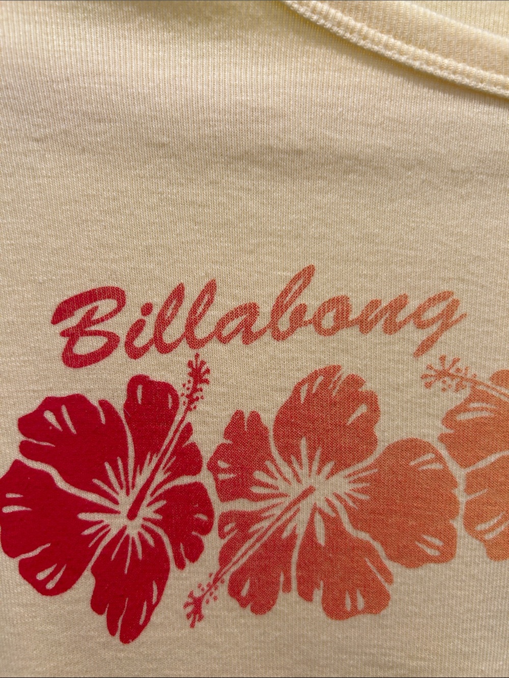 Billabong Bright Yellow Multi Colored Hibiscus Gradient Crop Tee Size Medium - Picture 4 of 6
